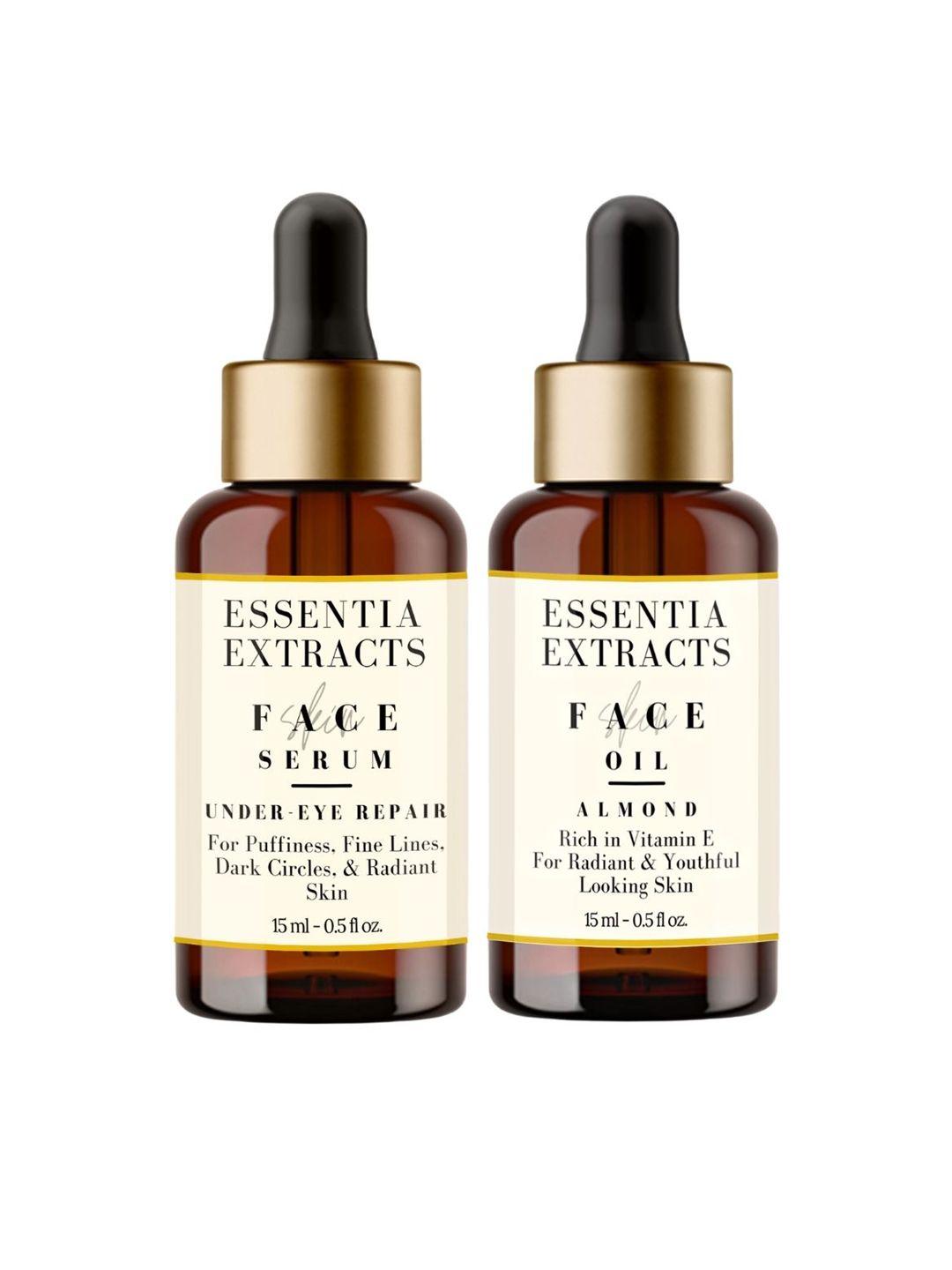 essentia extracts set of almond facial oil & under eye repair serum - 15 ml each