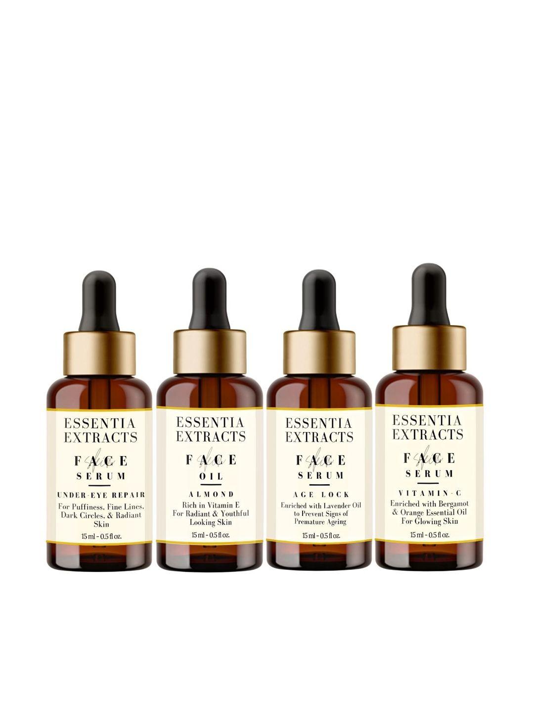 essentia extracts set of face oil & 3 face serums - 15 ml each