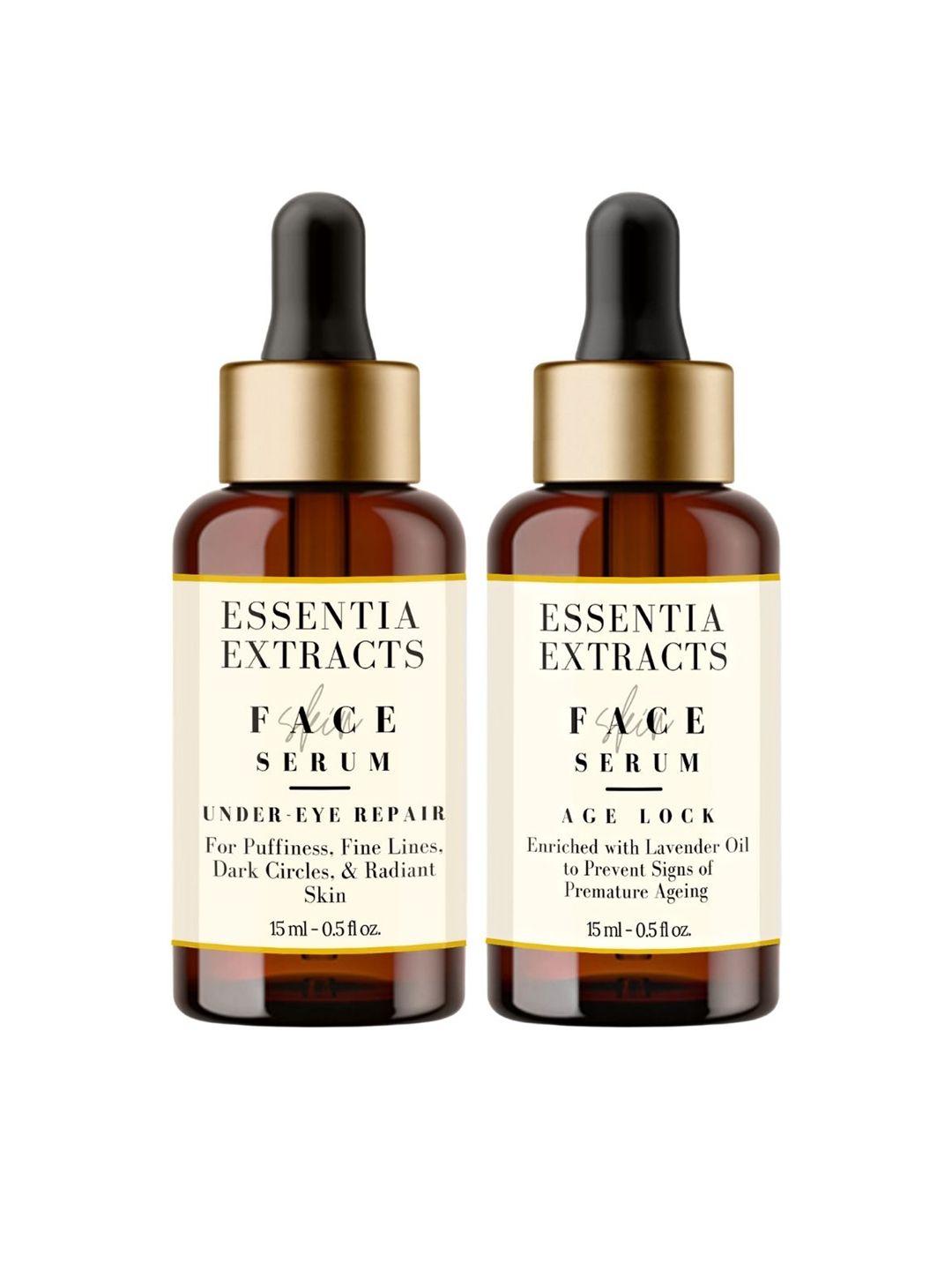 essentia extracts set of under-eye repair & age lock face serums - 15 ml each
