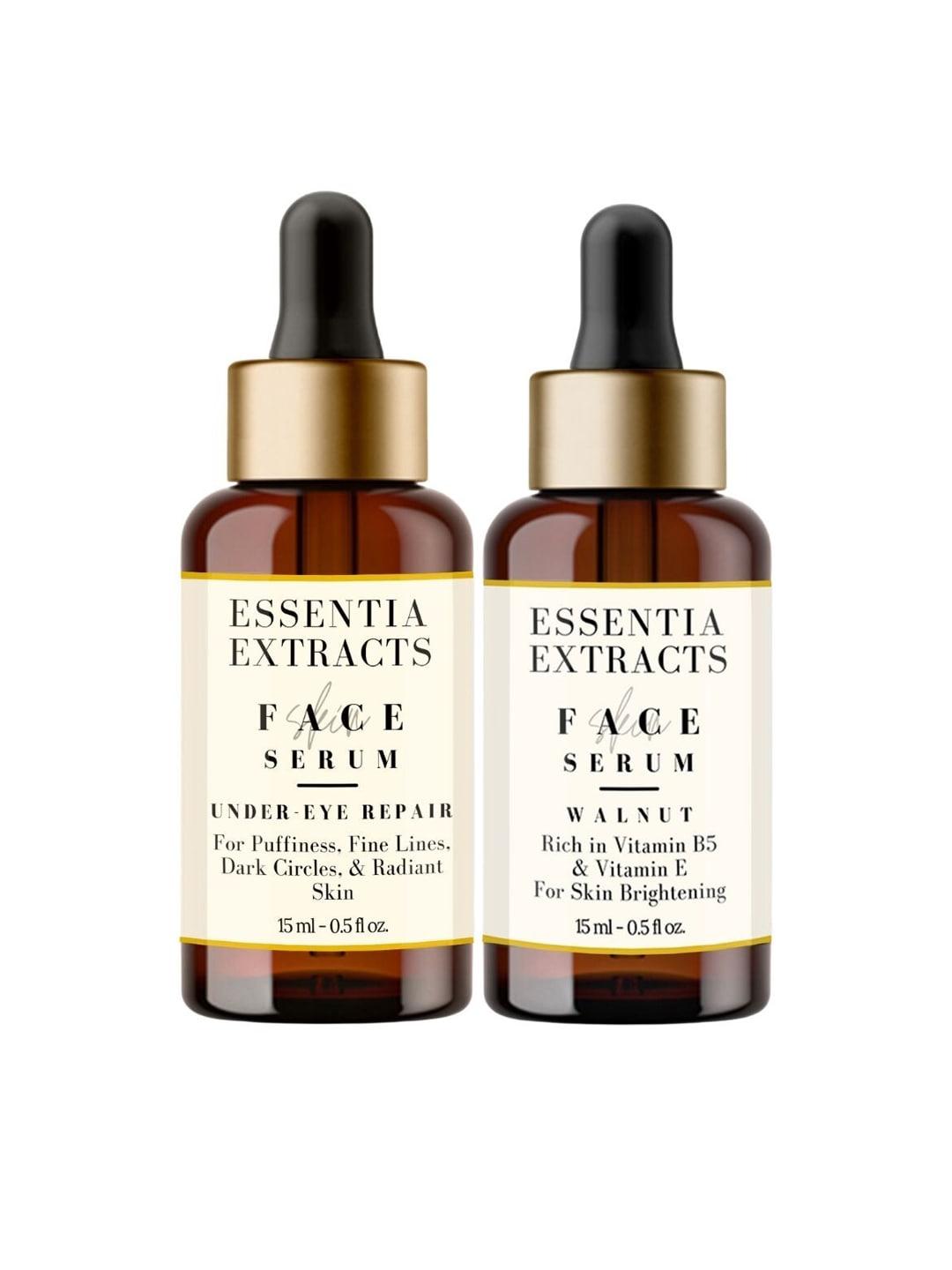 essentia extracts set of walnut facial serum & under eye repair serum - 15 ml each