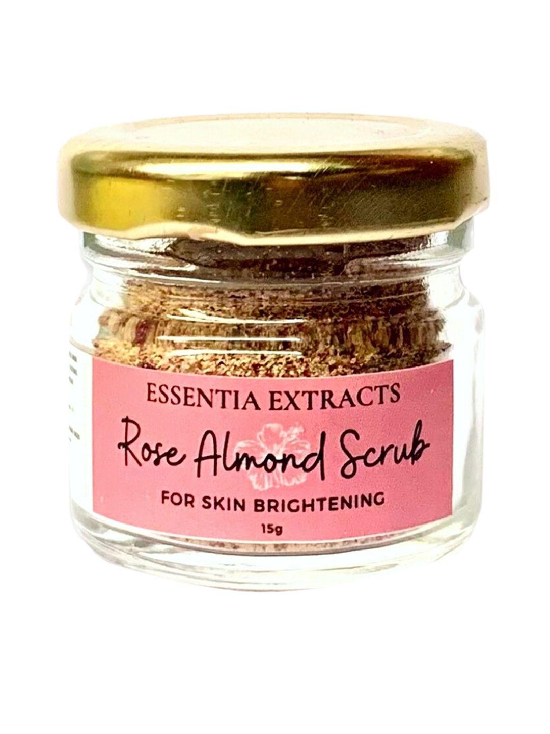 essentia extracts rose almond skin brightening face & body exfoliating scrub - 15g