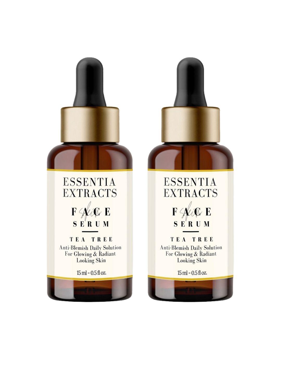 essentia extracts set of 2 tea tree anti-blemish daily solution face serum 30ml