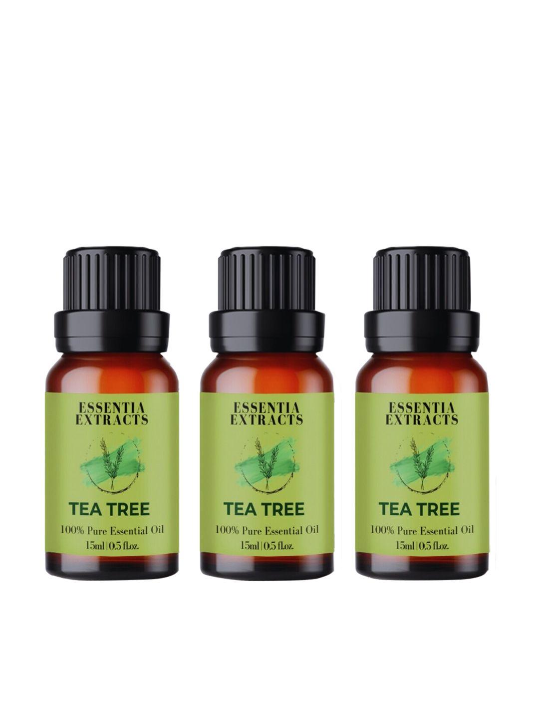 essentia extracts set of 3 pure antibacterial tea tree essential oils - 15 ml each