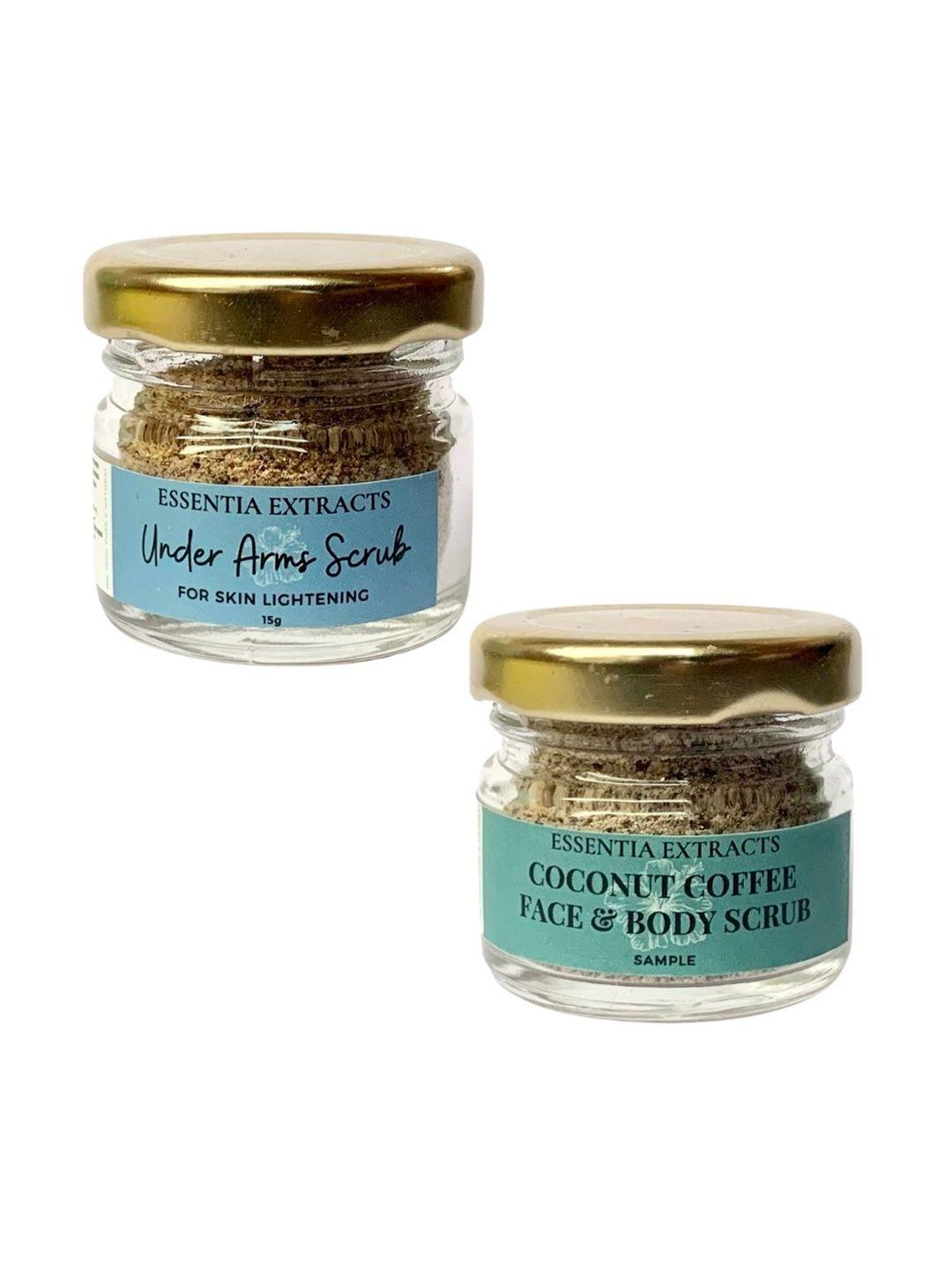 essentia extracts set of under arm & coconut coffee scrub - 15 g each