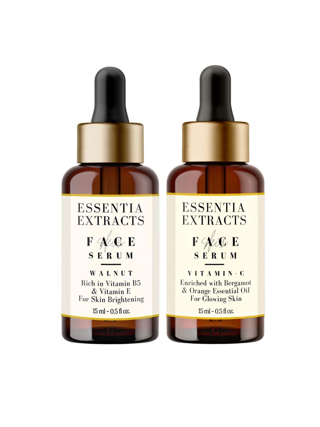 essentia extracts set of walnut & vitamin c face serums - 15 ml each