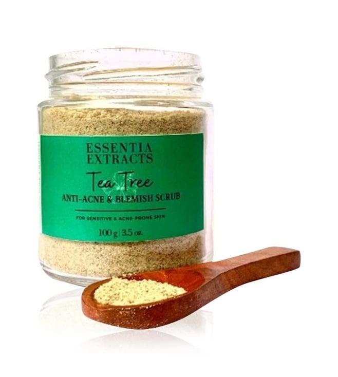 essentia extracts tea tree face & body exfoliating scrub - 100 gm