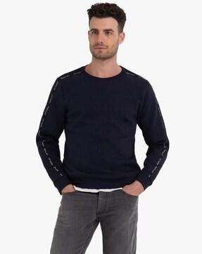 essential crew-neck cotton pique sweatshirt