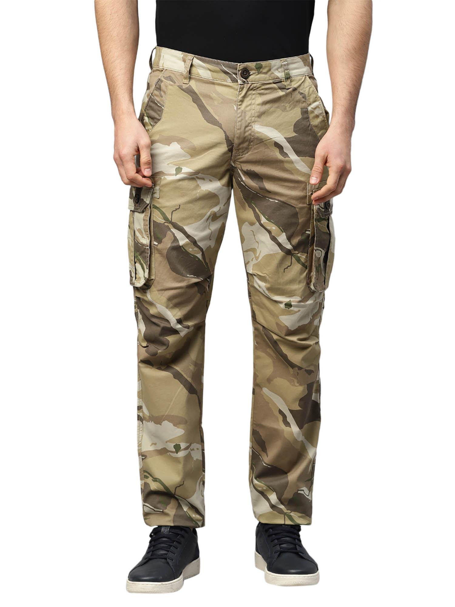 essential camo cargo trousers-green