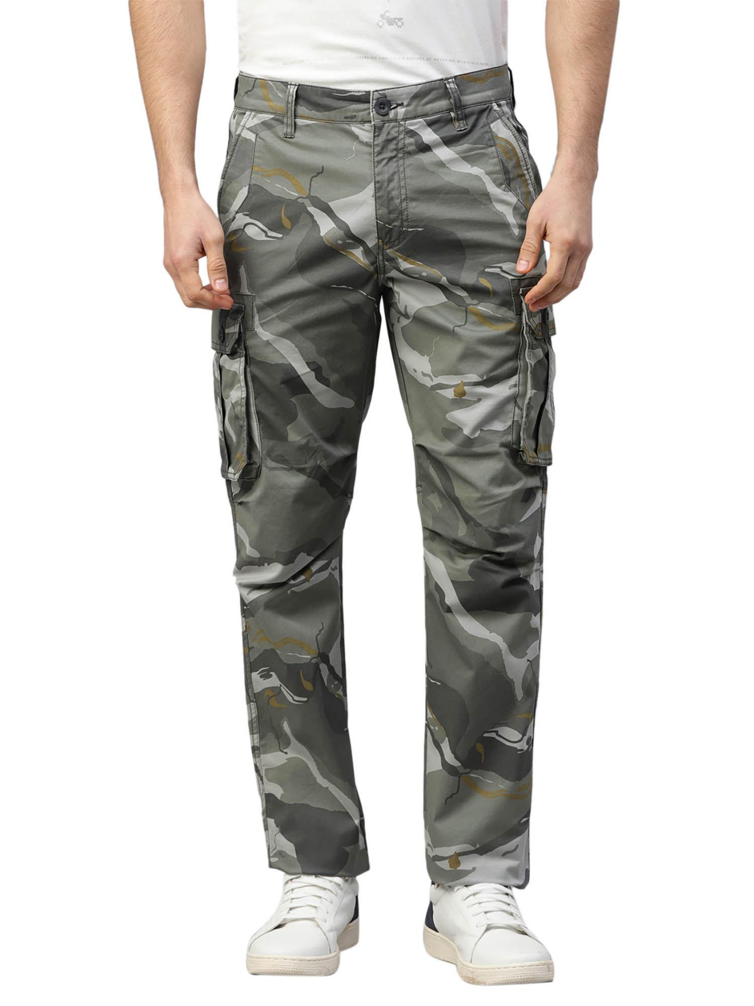 essential camo cargo trousers-grey