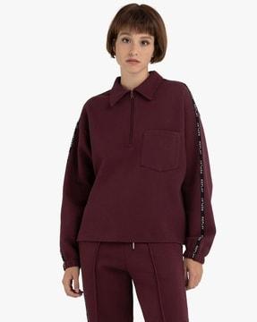 essential cotton piquet sweatshirt