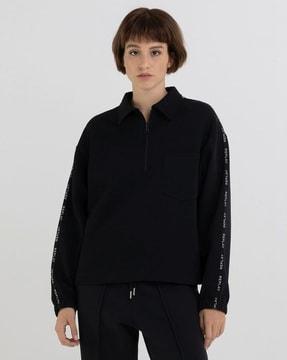 essential cotton piquet sweatshirt