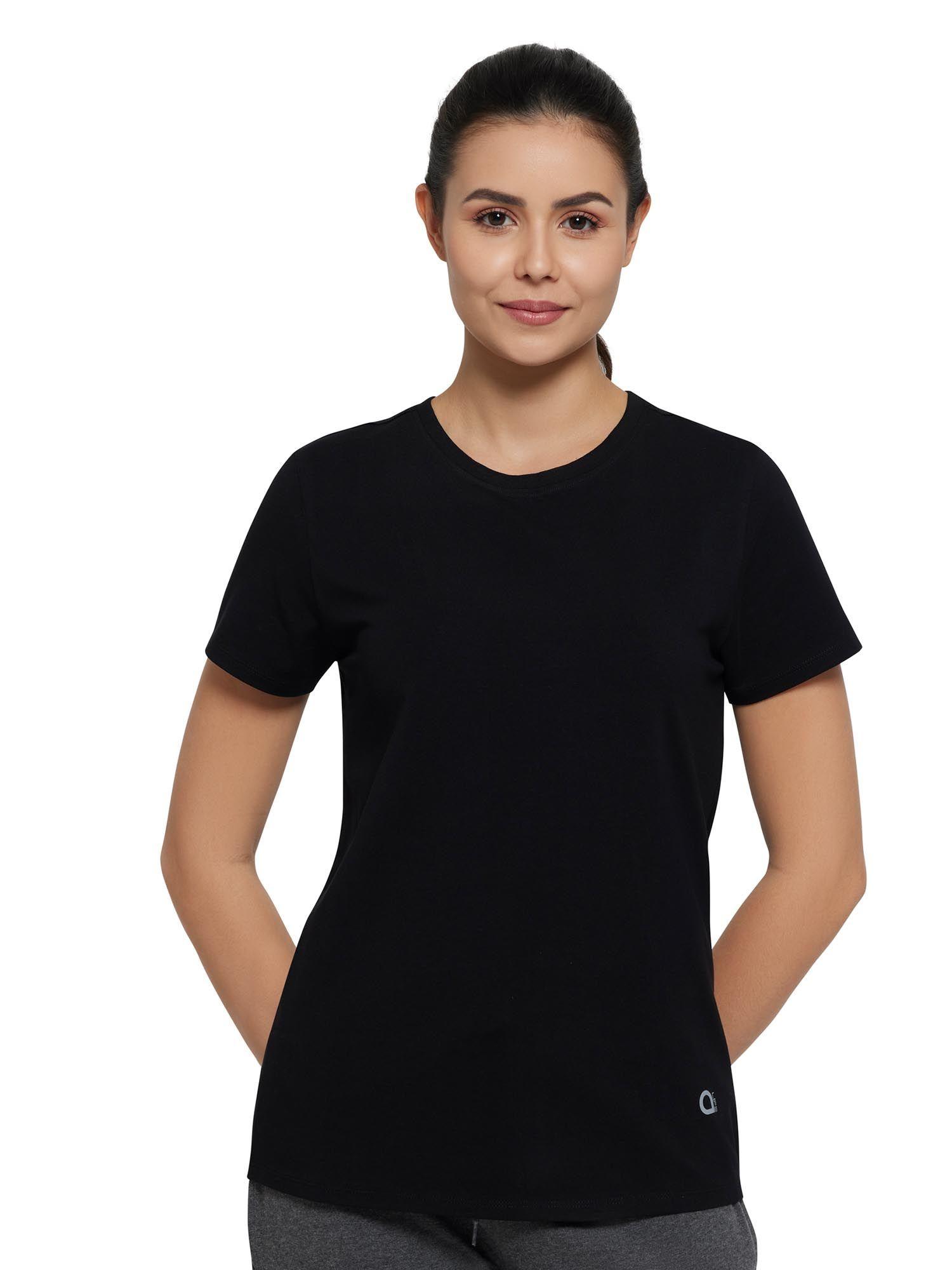 essential solid crew neck short sleeve t-shirt-black