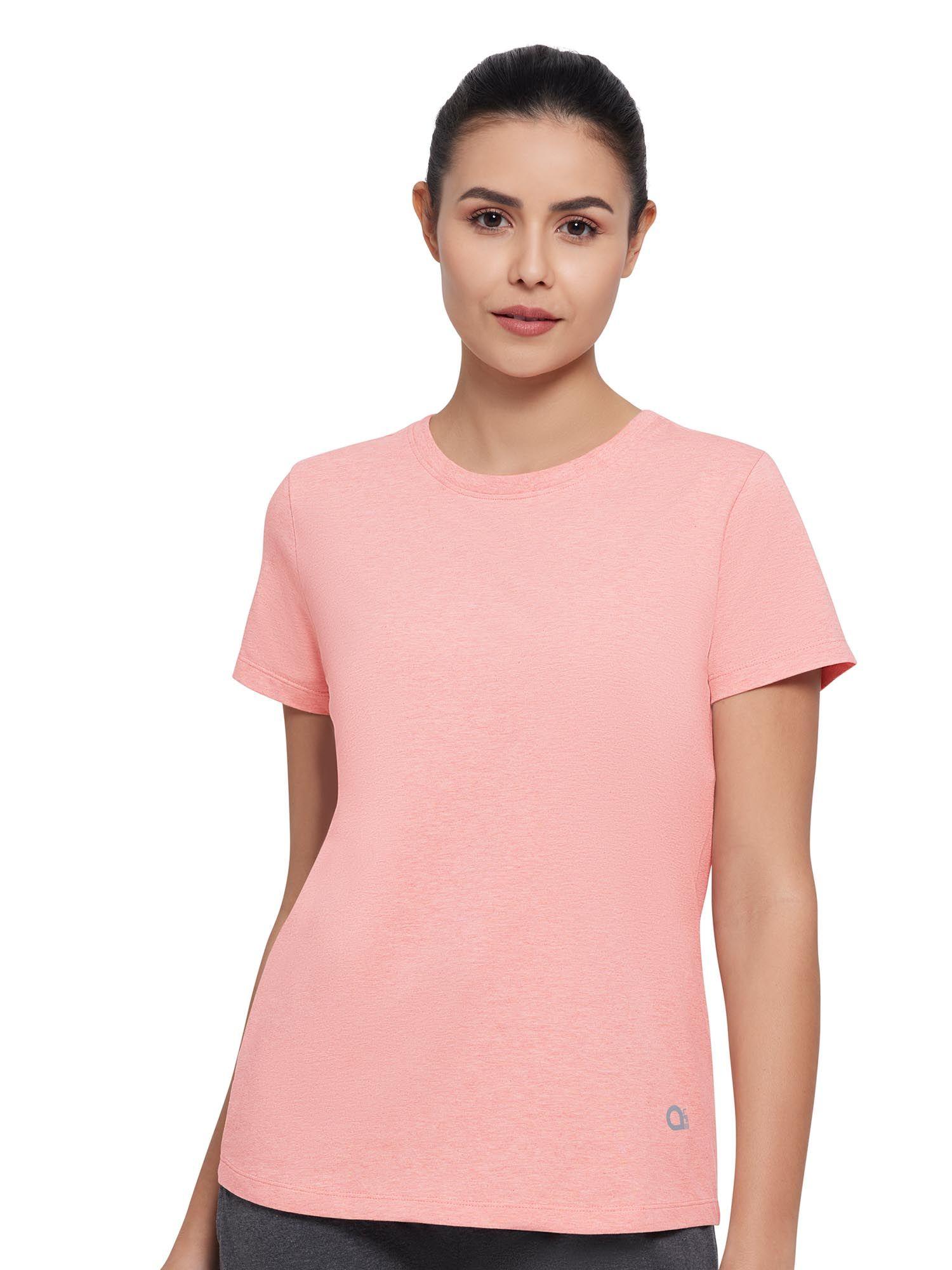 essential solid crew neck short sleeve t-shirt-pink