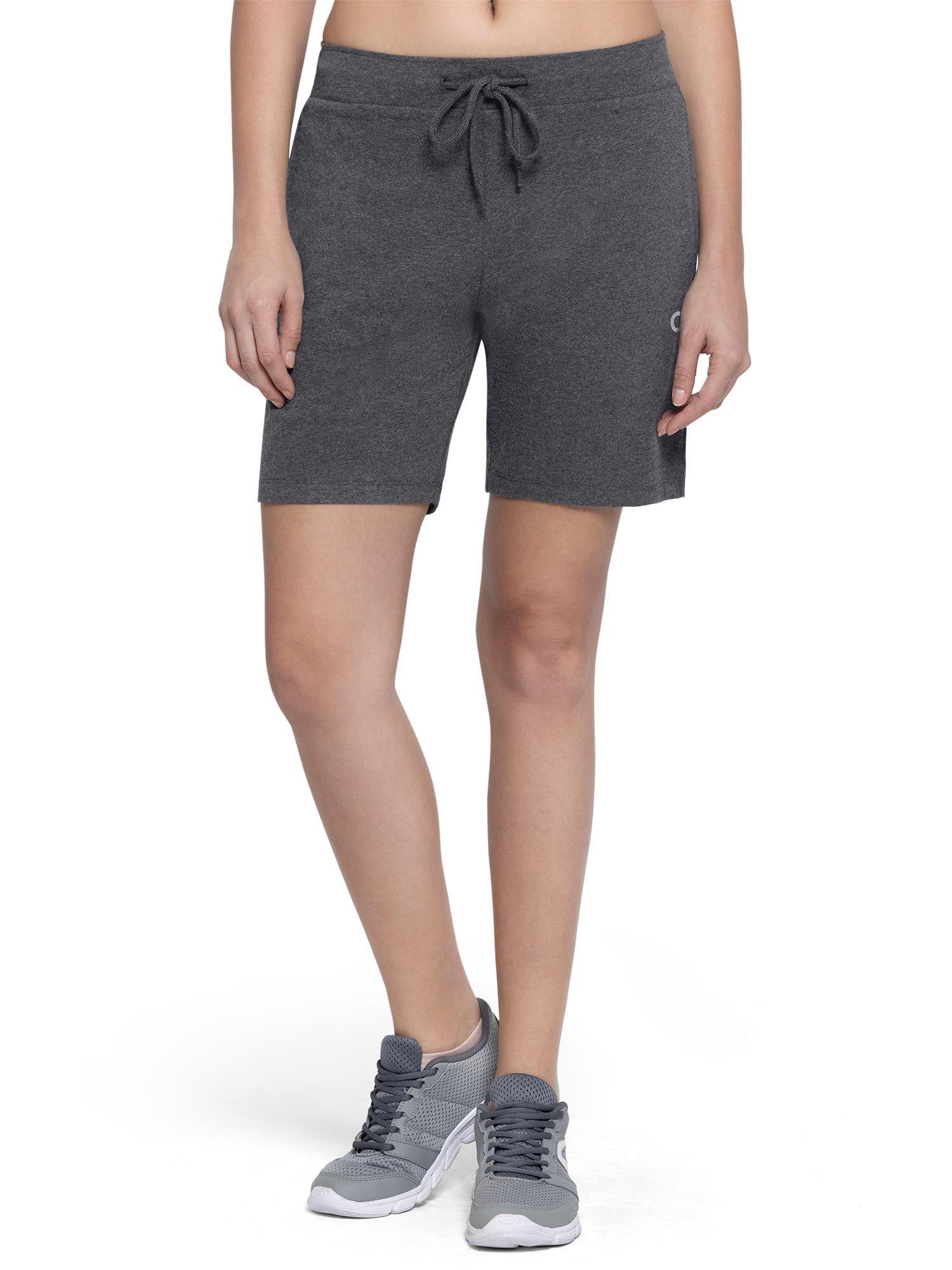 essential solid low rise relaxed shorts-grey