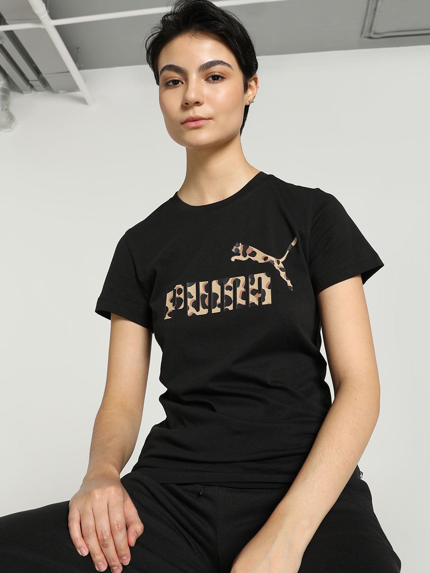 essentials animal graphic womens black t-shirt