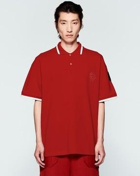 essentials cotton relaxed fit polo t-shirt