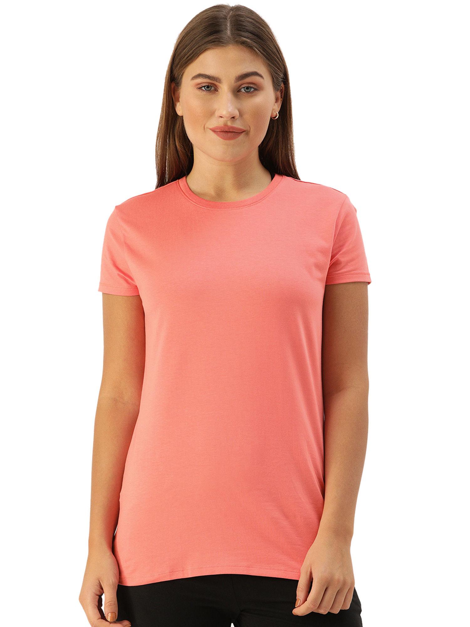 essentials e047 basic crew tee for women - pink