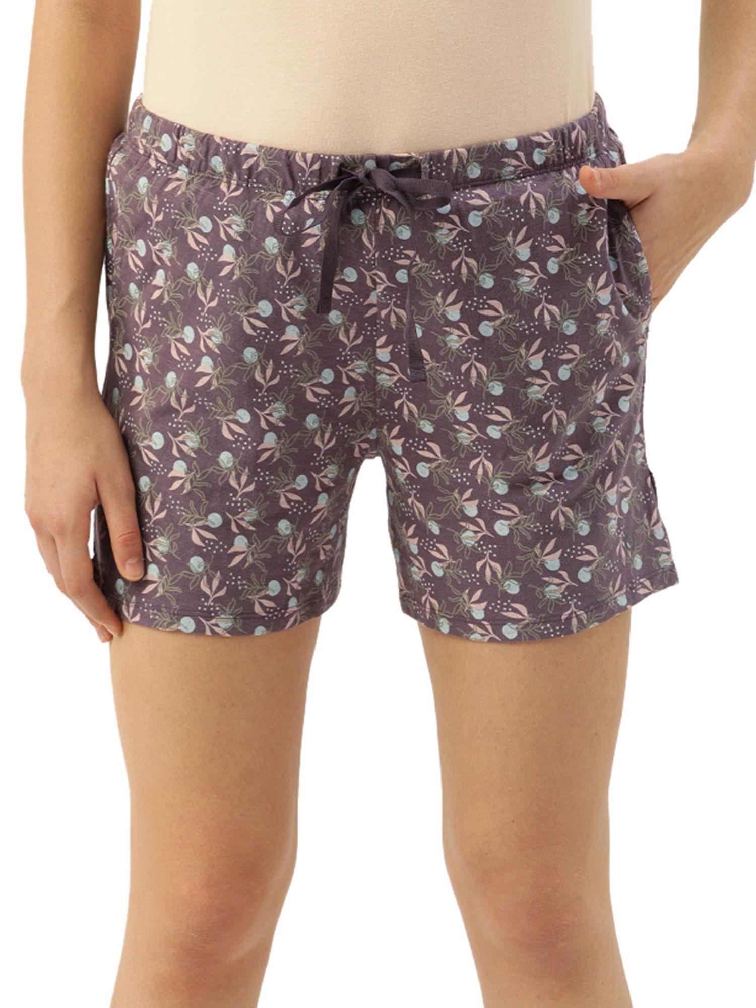 essentials e062 women's relaxed fit basic cotton shorts - multi-color