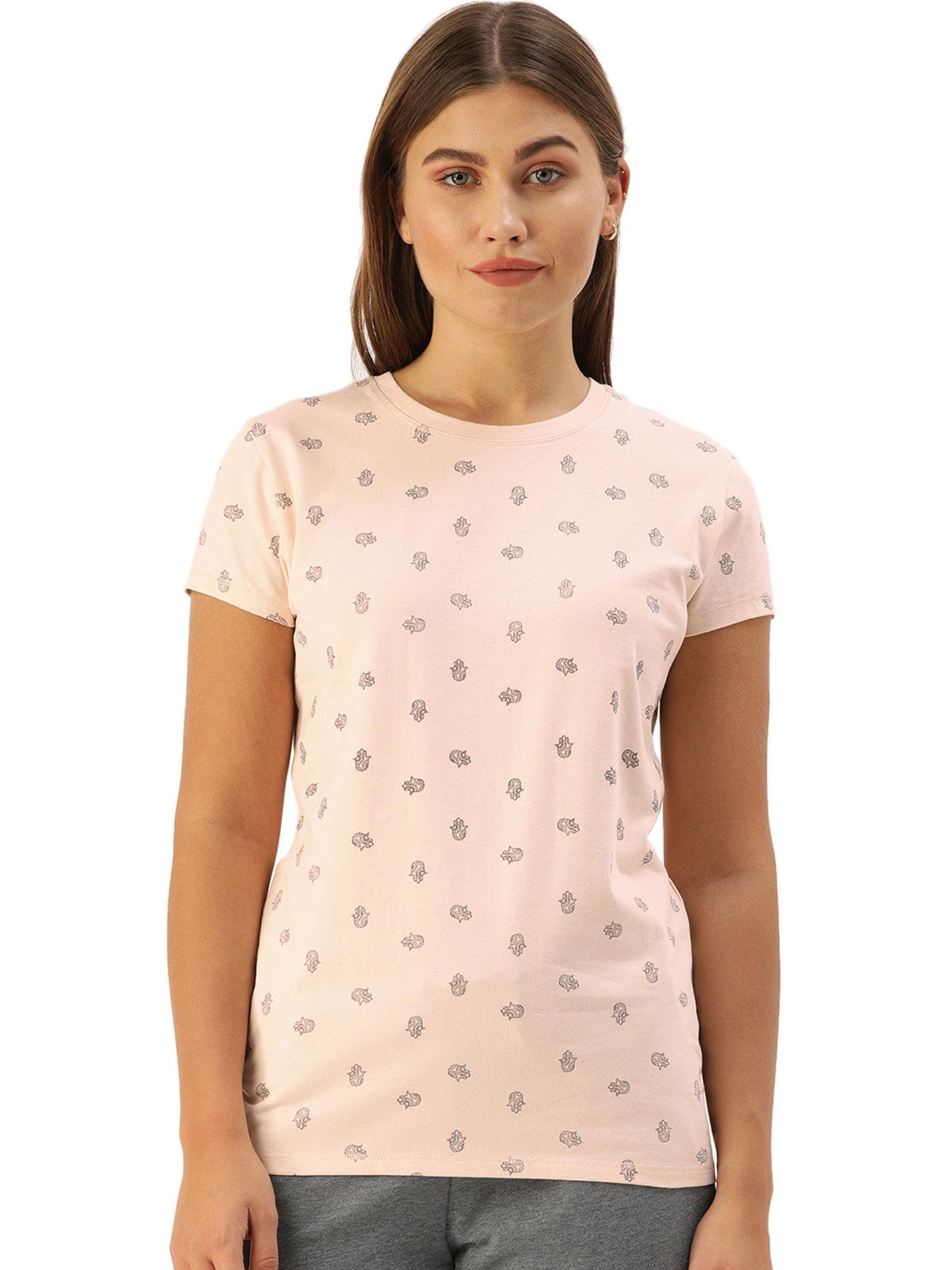 essentials e247 women's slim fit cotton tee - pink