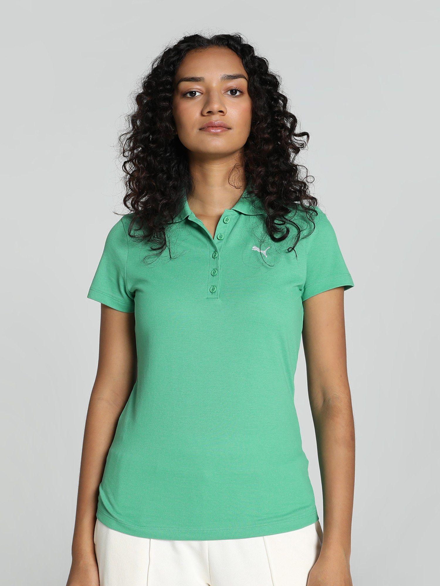 essentials polo womens green t-shirt