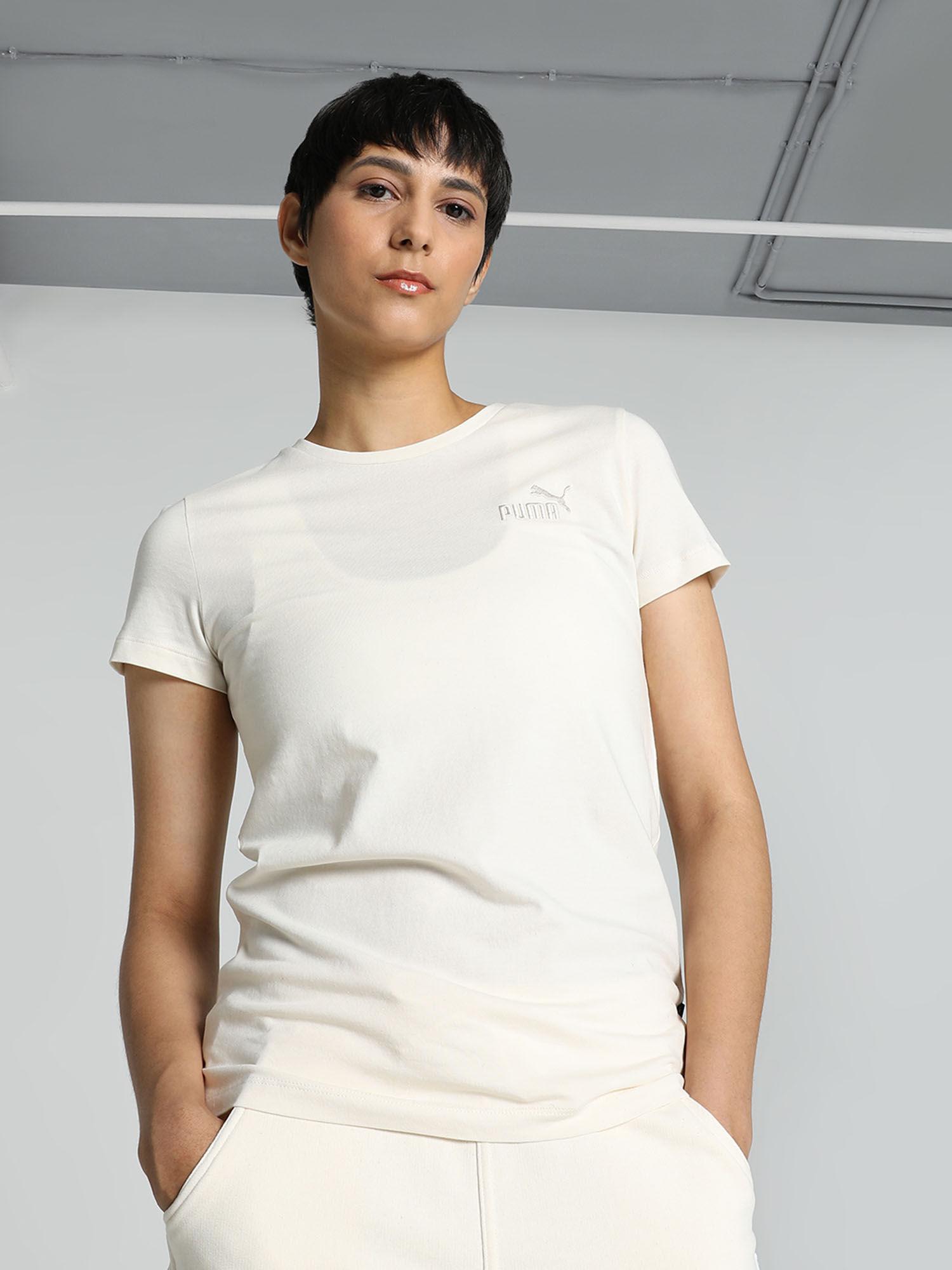 essentials solid womens off-white t-shirt