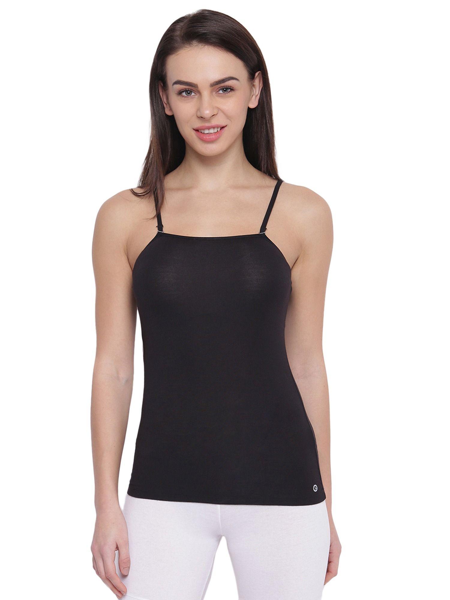 essentials womens e007-sleeveless slim fit camisole black