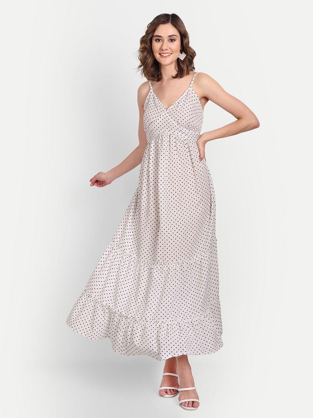 essque polka dots printed emipre dress