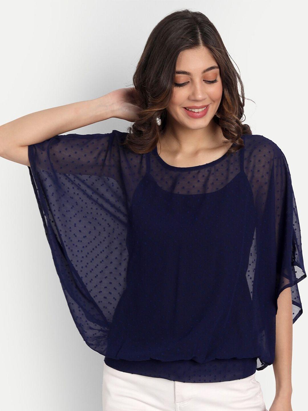 essque women blue georgette top