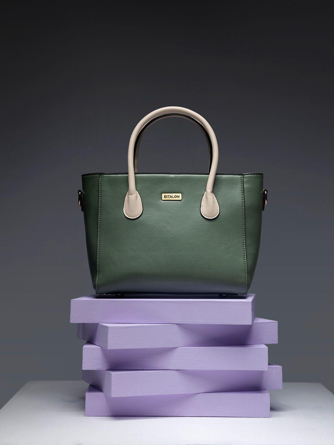 estalon olive green structured handheld bag