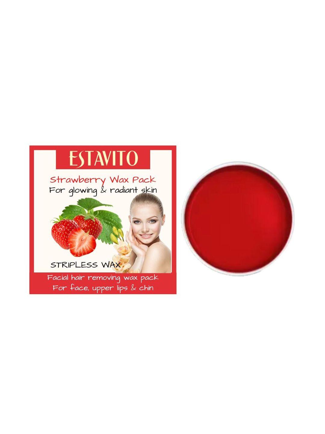 estavito strawberry facial hair removing stripless wax for glowing & radiant skin - 80g