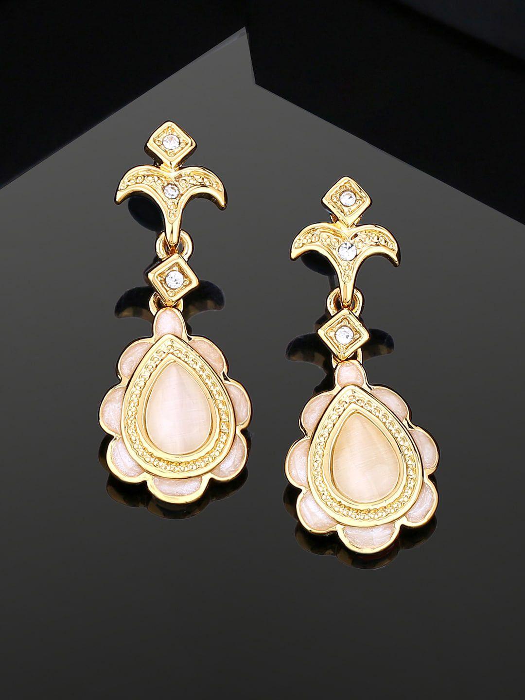 estele geometric gold-plated drop earrings