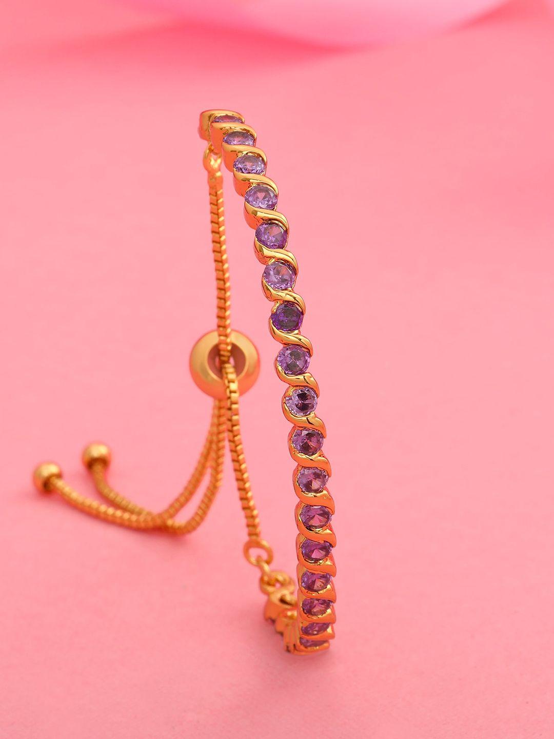 estele gold-plated & blue ad studded link bracelet