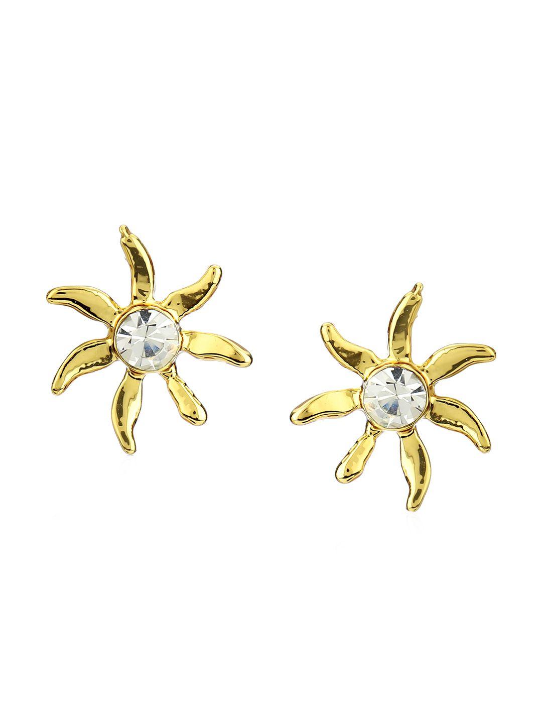 estele gold-plated & white floral studs