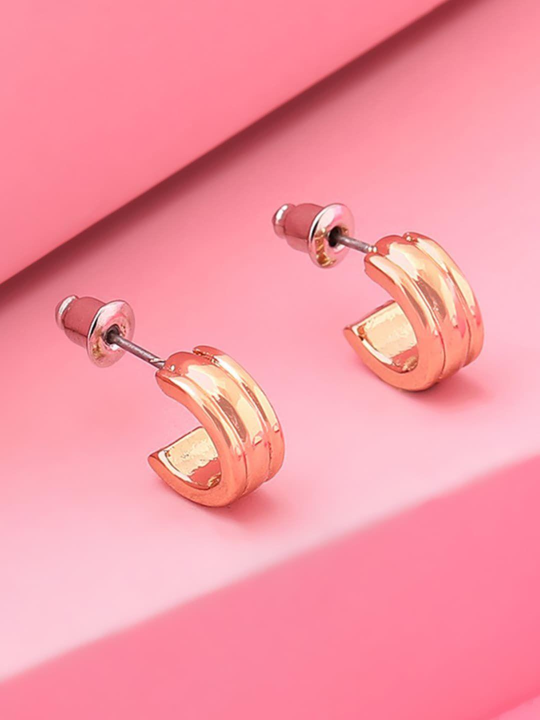 estele gold-plated contemporary half hoop earrings