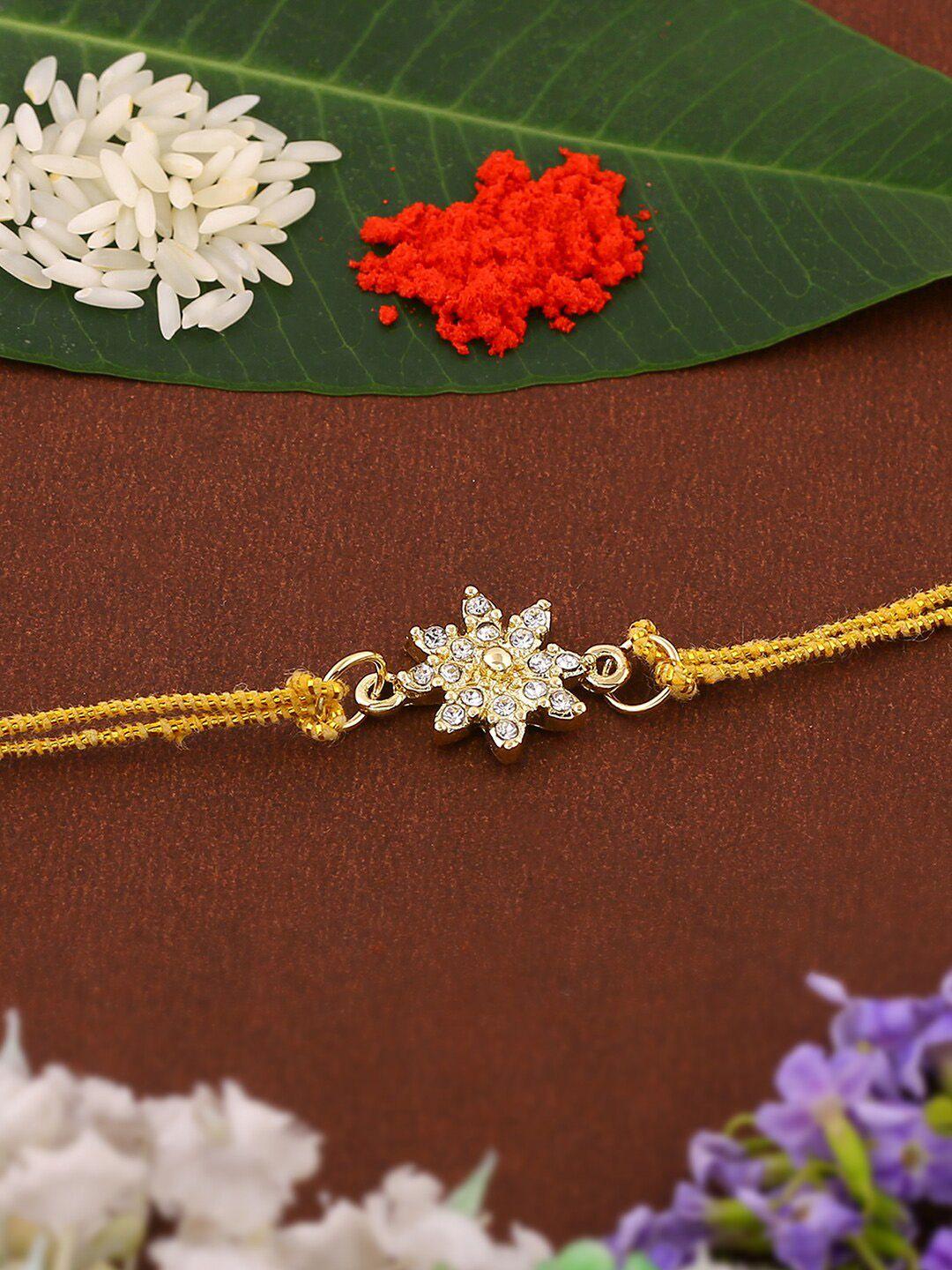 estele gold-plated crystal-studded rakhi