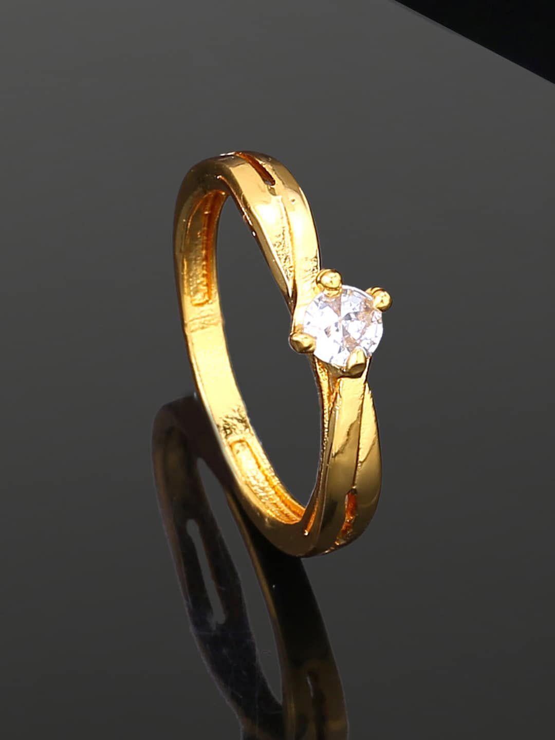 estele gold-plated cubic zirconia finger ring