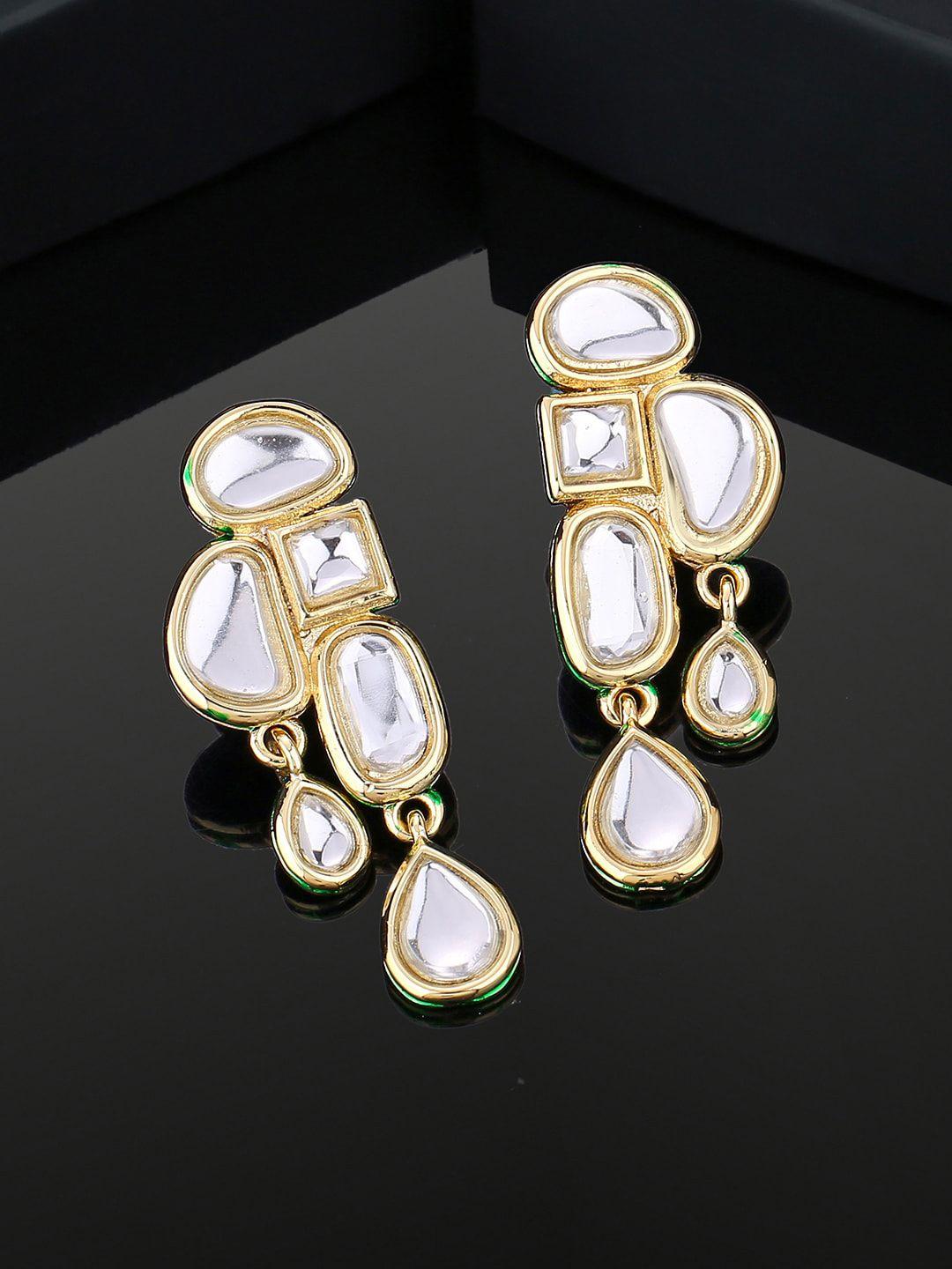estele gold-plated geometric drop earrings