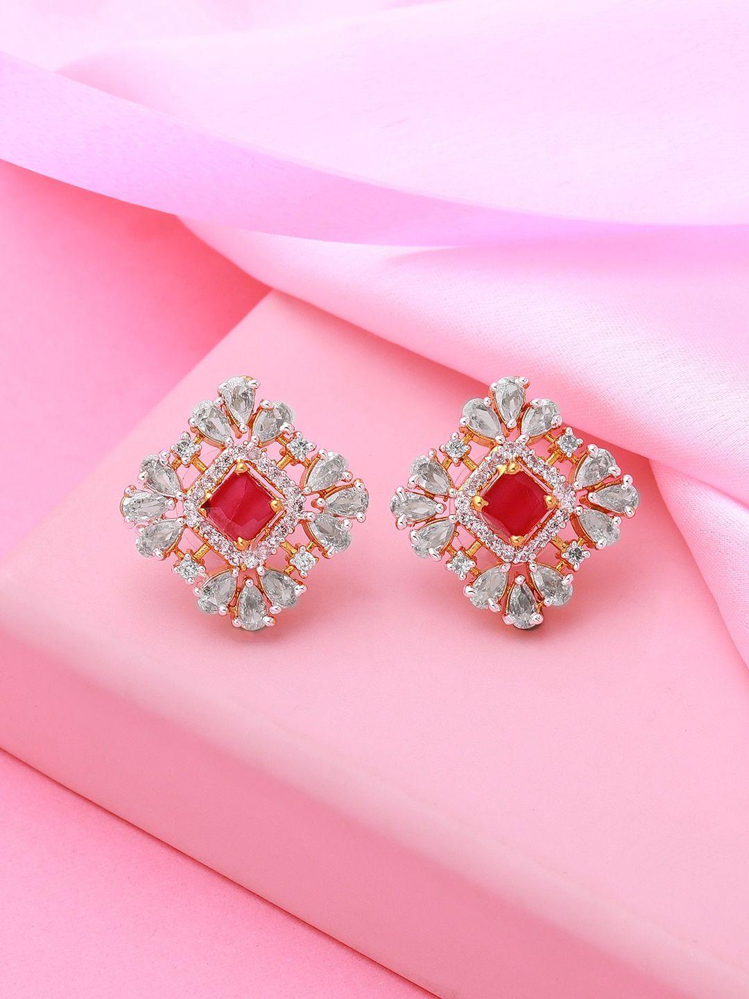 estele gold-plated square studs earrings