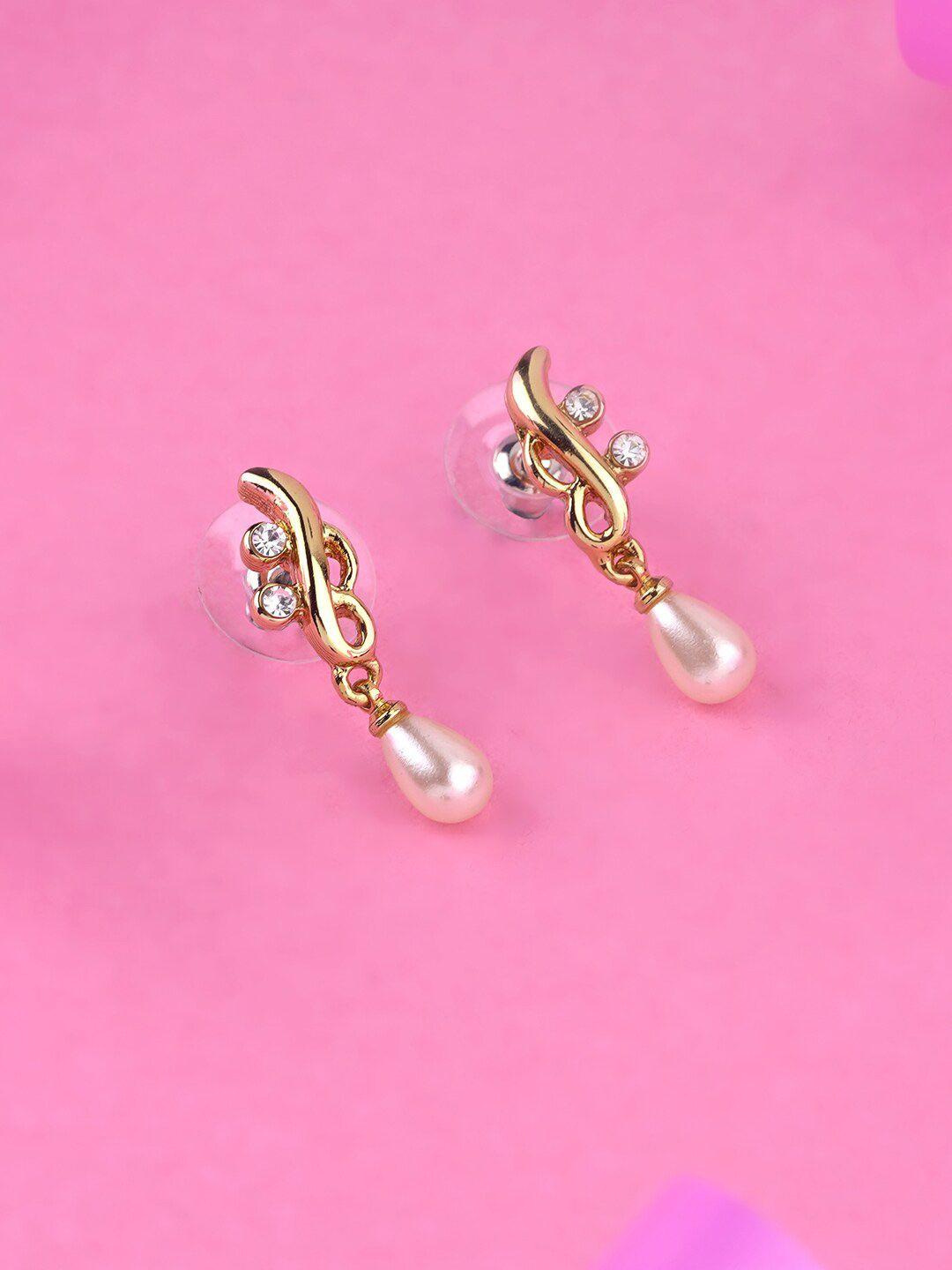 estele gold-plated teardrop shaped drop earrings