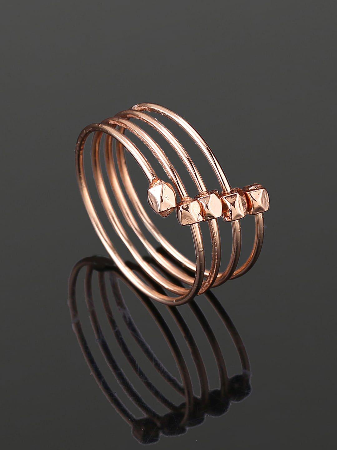 estele rose gold-plated twisted loop slip-on finger ring