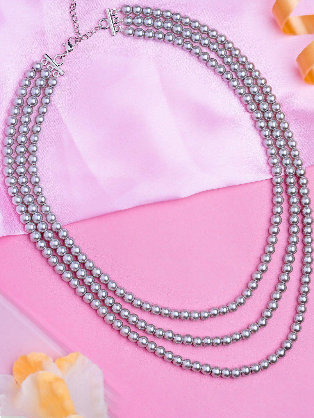 estele silver-plated layered beaded necklace