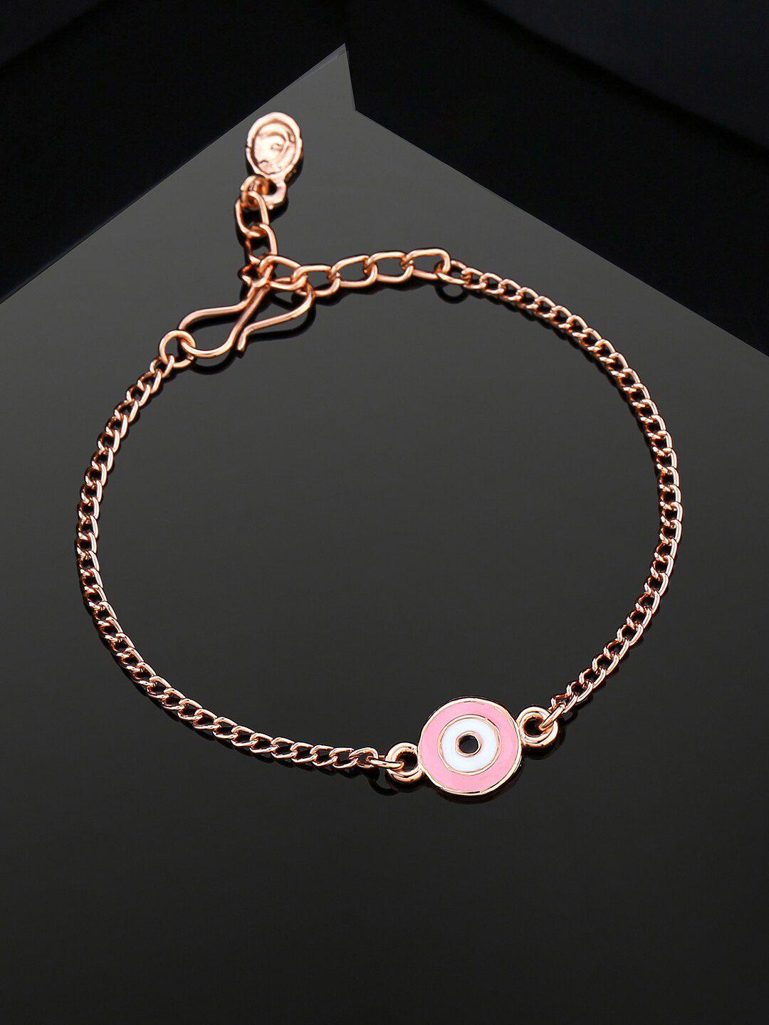 estele unisex enamelled rose gold-plated charm bracelet
