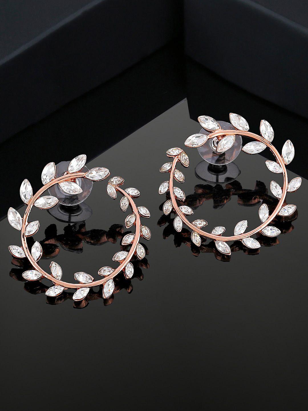 estele white circular half hoop earrings