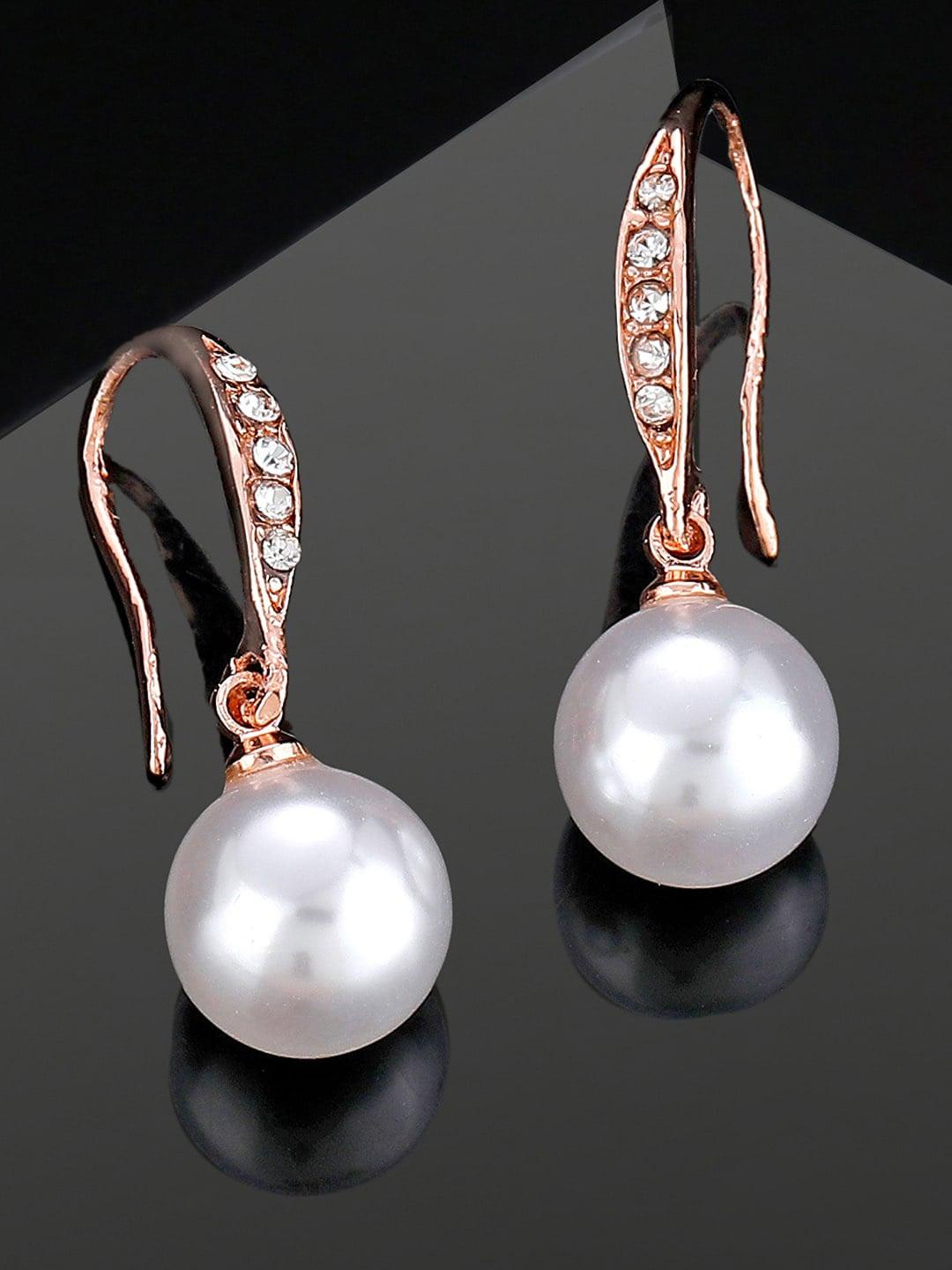 estele white teardrop shaped studs earrings