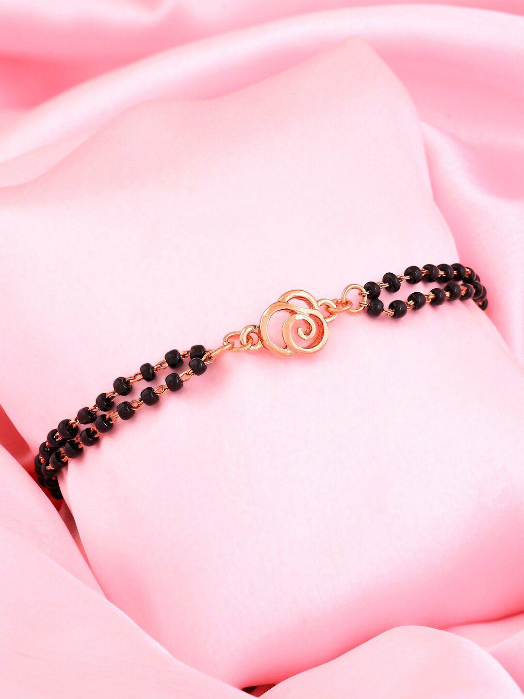 estele women rose gold & black rose gold-plated link bracelet