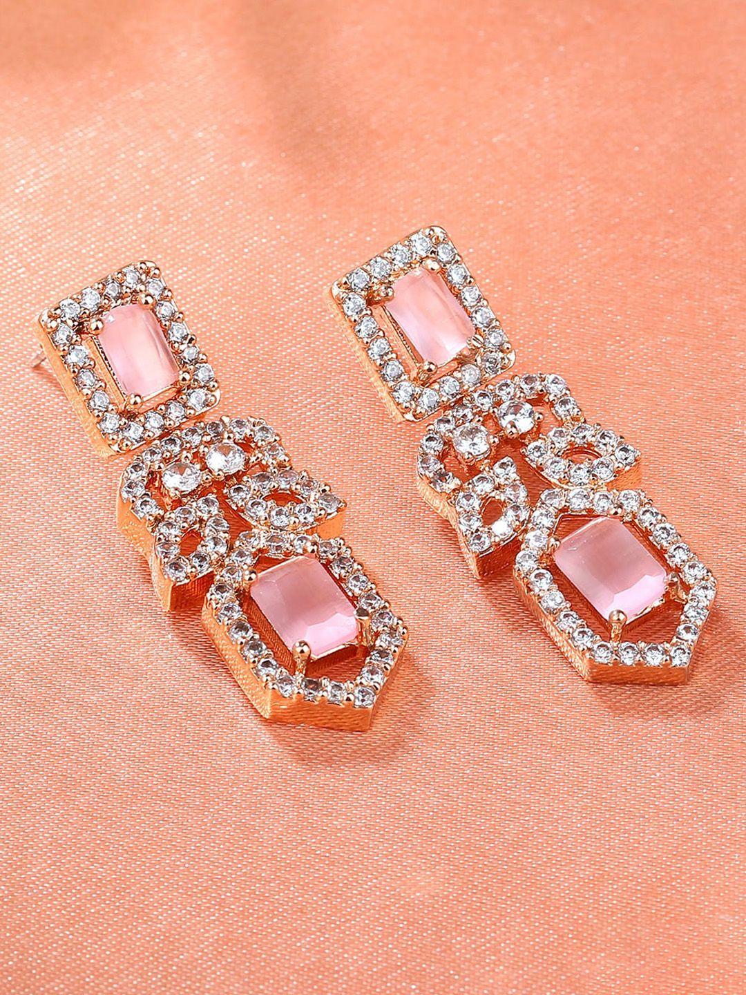 estele cubic zirconia geometric drop earrings