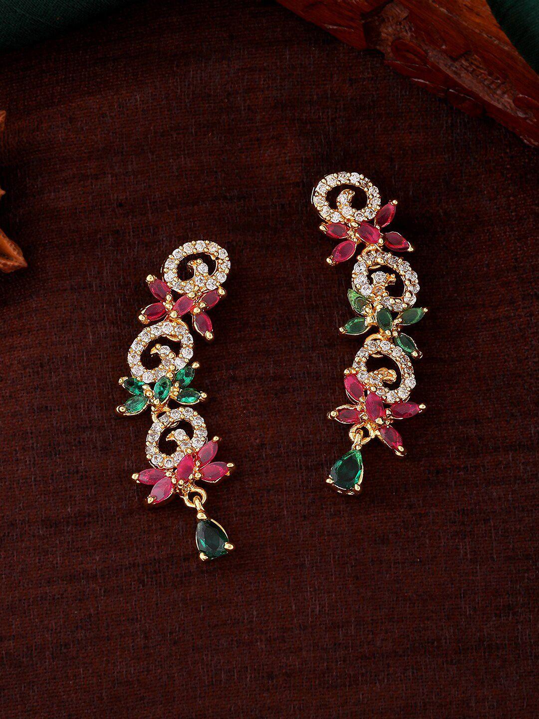 estele gold-plated circular drop earrings