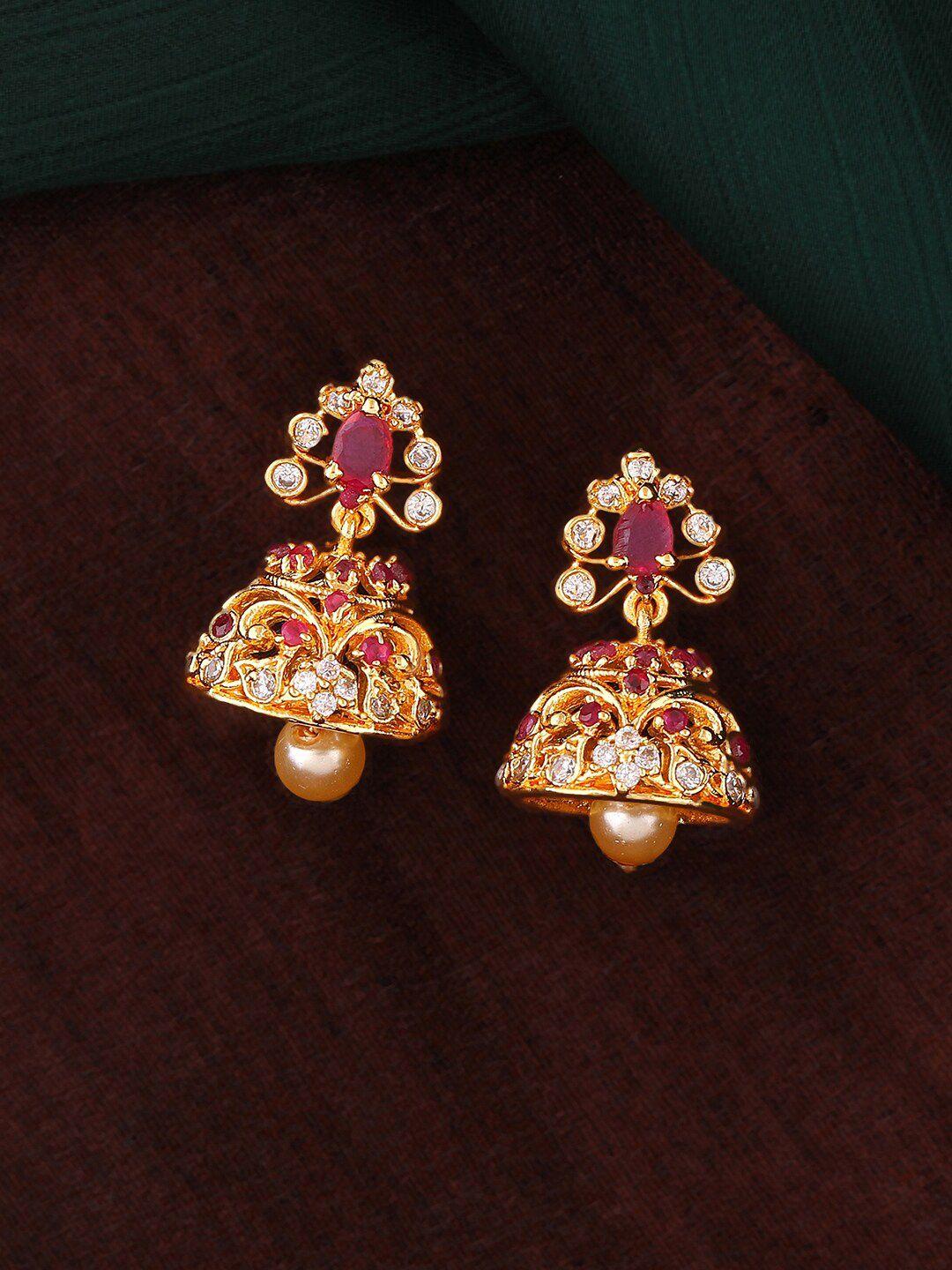 estele gold-plated classic jhumkas earrings