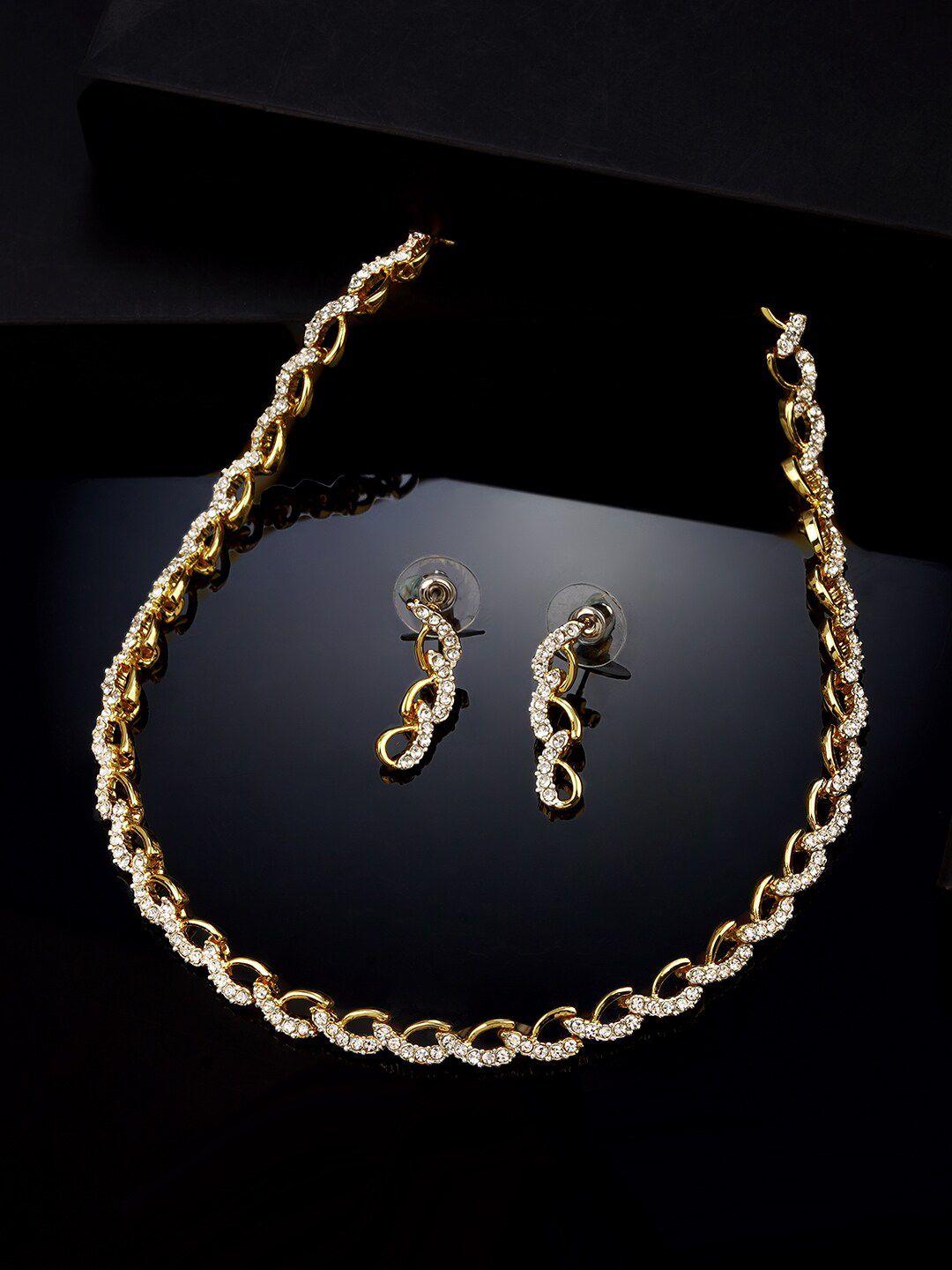 estele gold-plated crystal-studded jewellery set