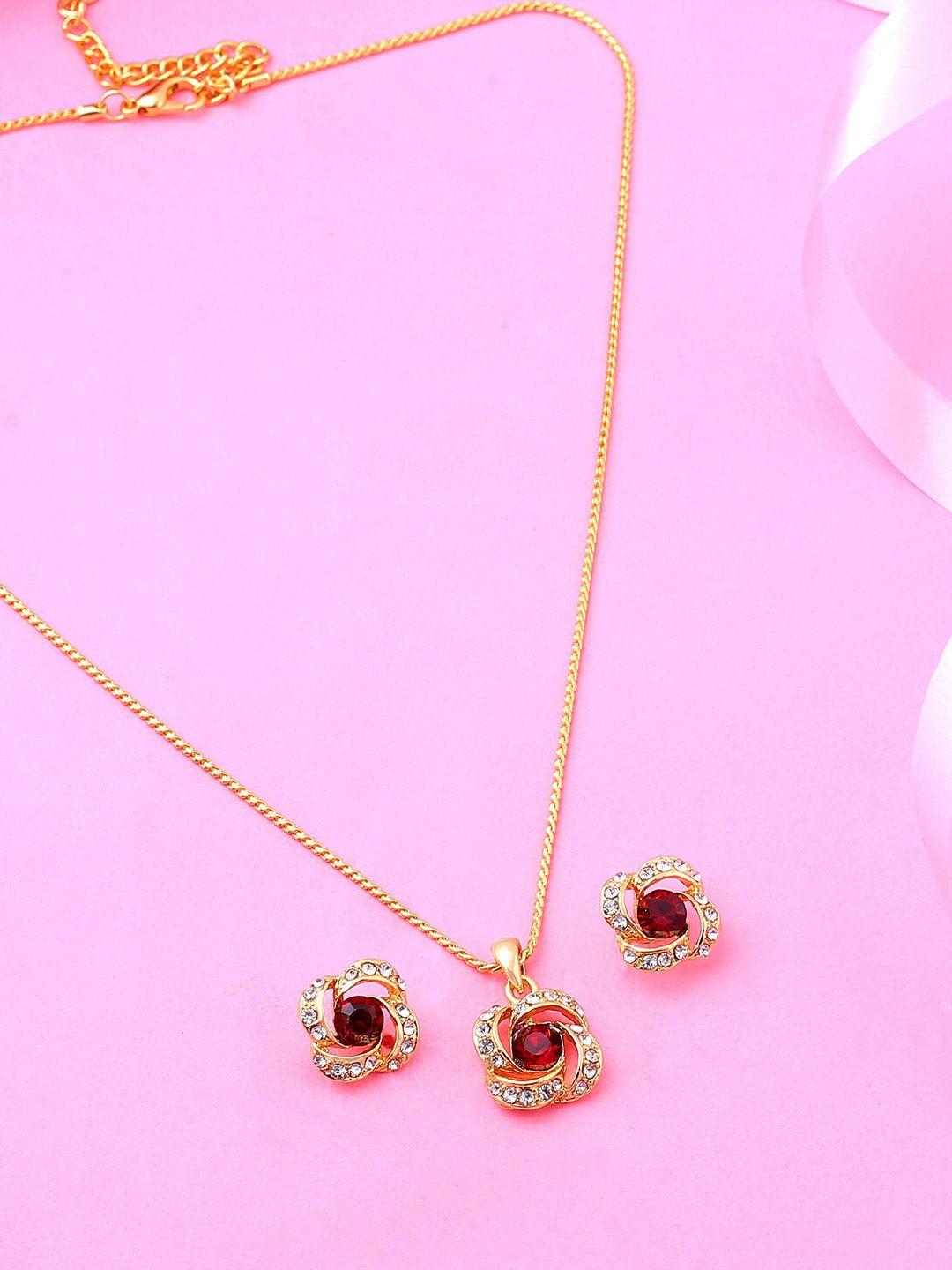 estele gold-plated crystal-studded jewellery set